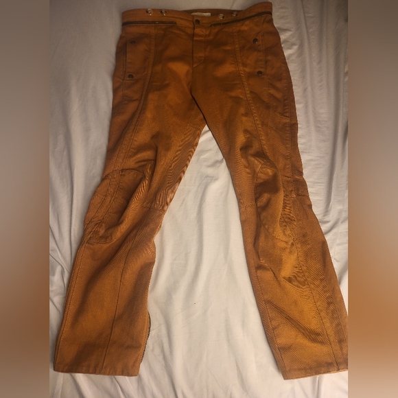 Chloe Ankle Length Utilitarian Pants in Khaki Brown - Picture 1 of 4